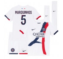 Paris Saint-Germain Marquinhos #5 Koszulka Wyjazdowa dzieci 2025-26 Krótki Rękaw (+ krótkie spodenki)